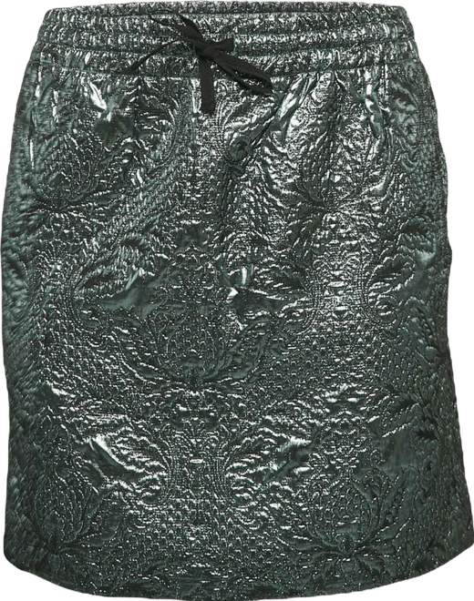 Women's Metallic Blue Patterned Lurex Josa Bis Jac Deluxe Mini Skirt