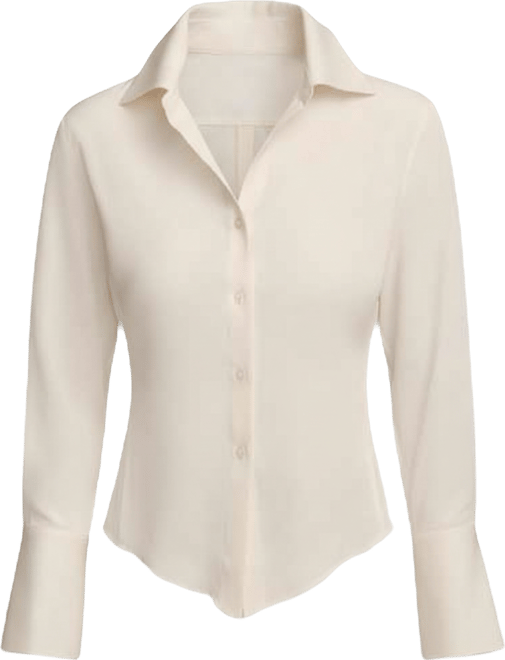 Women's Button Front Point Hem Top, Regular & Petite Sizes