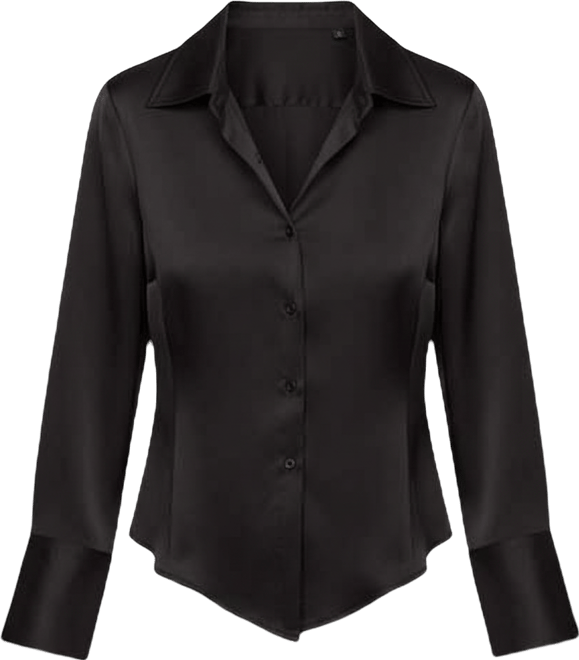 Women's Button Front Point Hem Top, Regular & Petite Sizes