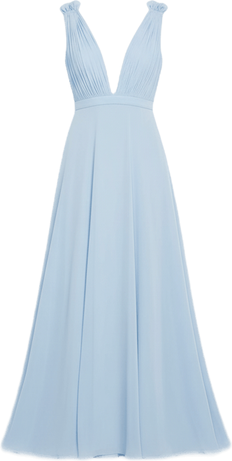 Women's Ieena Pleated Chiffon Sleeveless V-Neck Gown