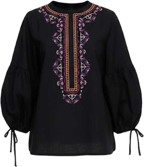 Women's Anai Half Placket Embroidered Blouse