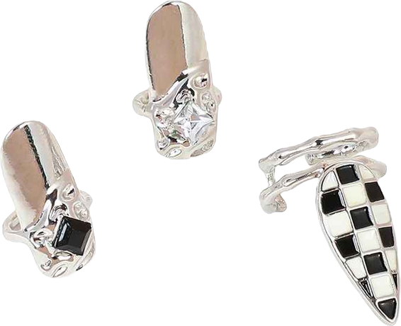 Women's The Bijou-Checks Nail Rings