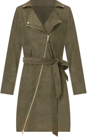 Women's Faux Suede Moto Dress