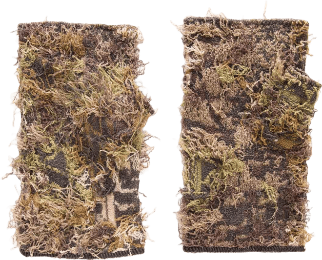 Men's Fingerless Camo Grass Gloves, Grassy, One Size