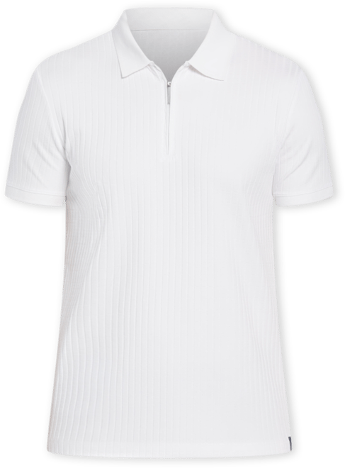 Men's Slim-Fit Ribbed-Knit 1/4-Zip Polo Shirt