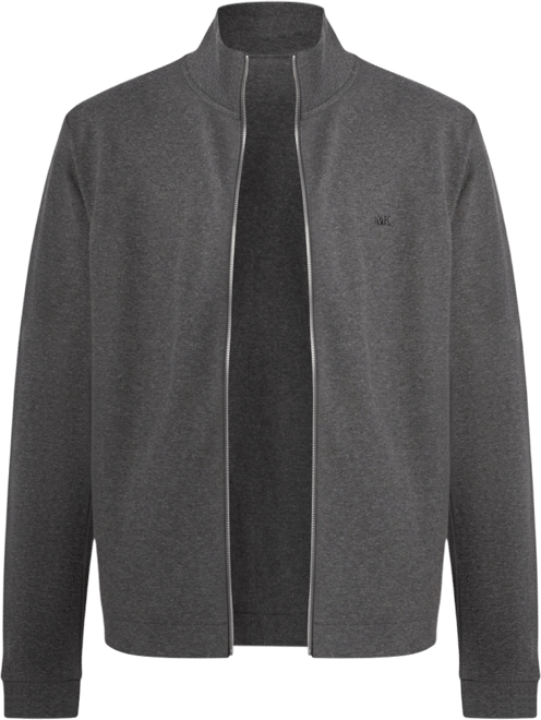 Men's Ribbed Mock Neck Zip-Up Sweater