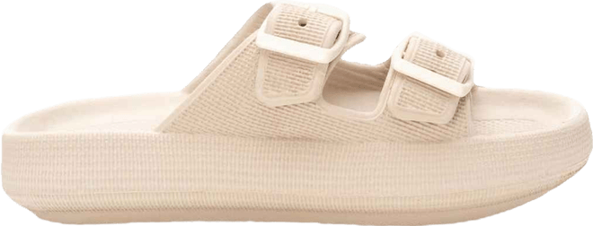 Women's Rubber Flat Sandals By , Beige