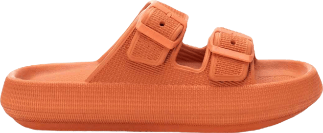 Women's Rubber Flat Sandals By , Brick