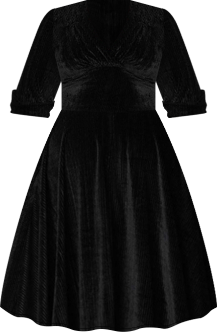 Plus Size Half Sleeve Surplice Delores Swing Dress