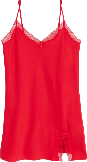 Women's Lace-Trim Satin Chemise, Exclusively at Macy's