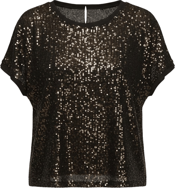 Women's Sequin Short-Sleeve Top