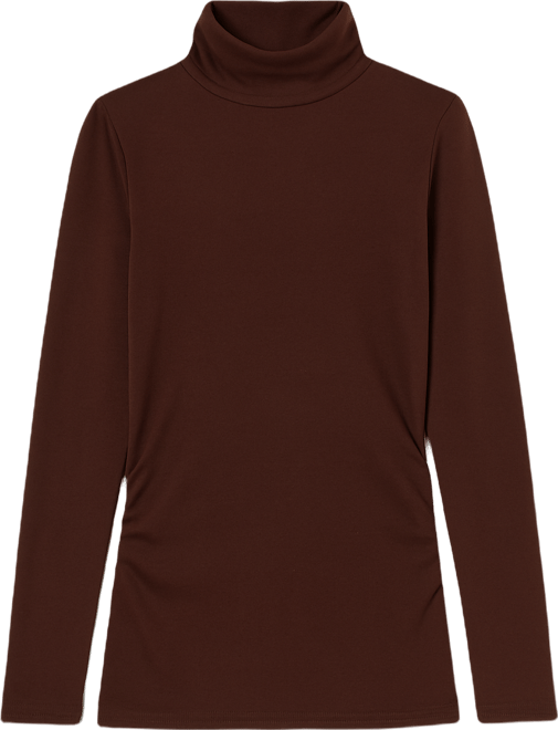 Maternity Black Brushed Knit Basic Turtleneck Top