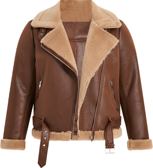 Women's Plus Size Belted Biker Jacket