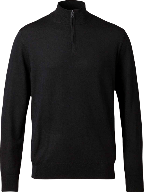 Men's Long Sleeve Quarter-Zip Merino Wool Sweater