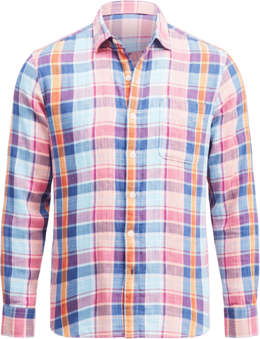Men's Palma Roja Plaid Cotton Button Shirt