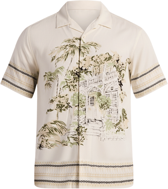 Men's Scenic Border Printed Shirt