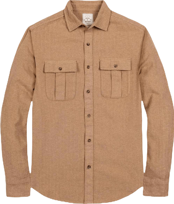 Men's Organic Flannel Double Pocket Button Down Shirt