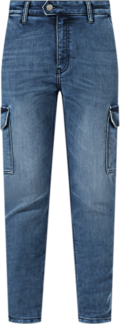 Men's Medium-Wash Cargo Denim Jeans