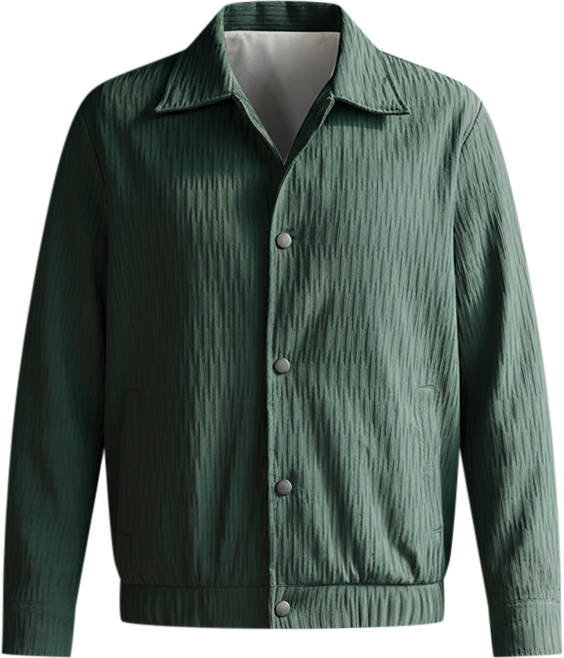 Men's Emerald Green Crease-Tactile Bomber Jacket