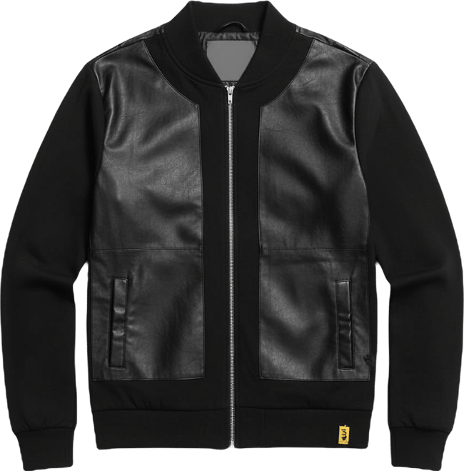 Men's Onyx Black Self-Block Bomber Jacket