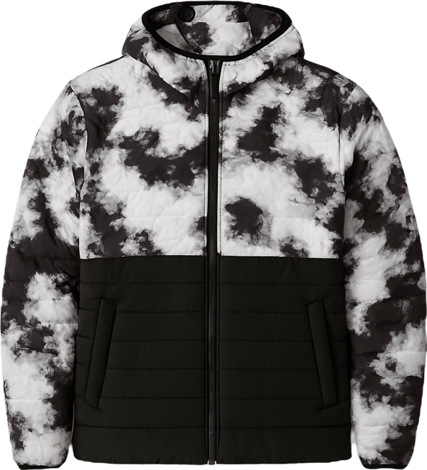 Men's Obsidian Black & Chalk White Dye-Block Quilt Puffer Jacket