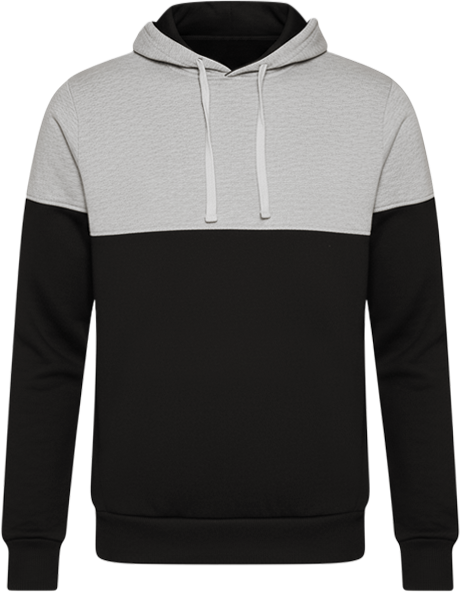 Men's Coin Grey & Onyx Black Block Pullover Hoodie