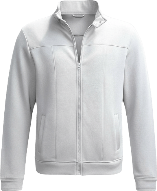 Men's Cloud Grey Panel-Stitch Knit Jacket