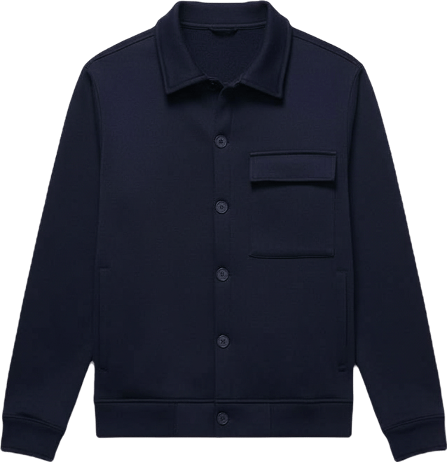 Men's Navy Blue Utility-Knit Jacket