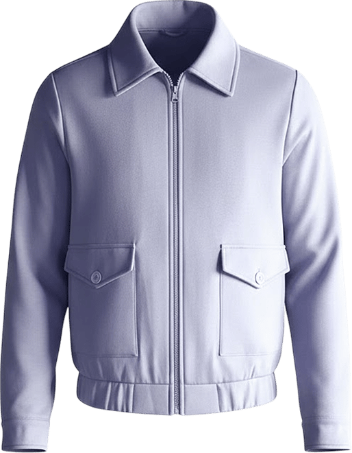 Men's Misty Blue Zip-Front Knit Jacket