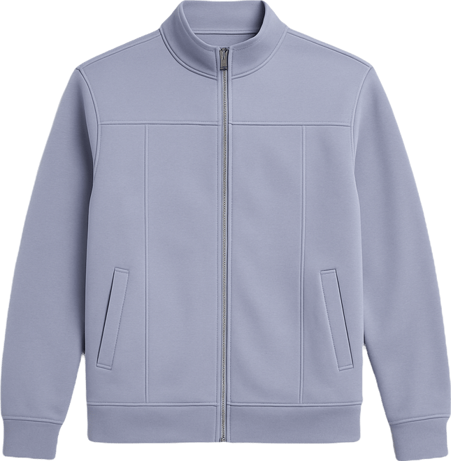 Men's Flint Grey Panel-Stitch Knit Jacket