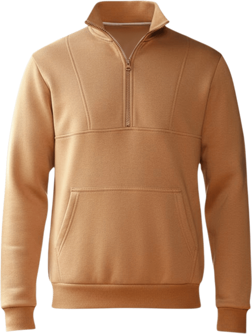 Men's Rust Orange Panel-Stitch Knit Sweatshirt