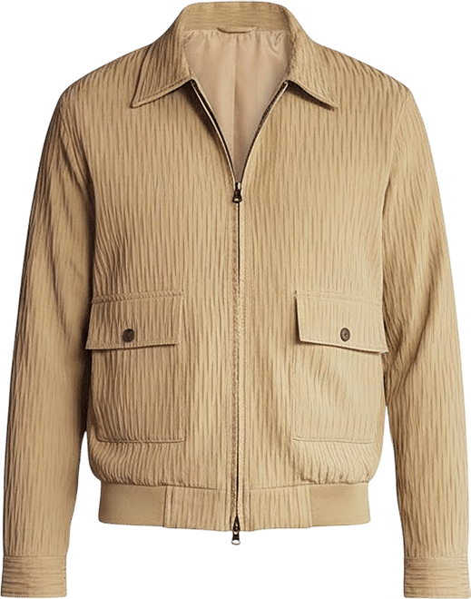 Men's Mousse Brown Zip-Front Crease-Tactile Jacket