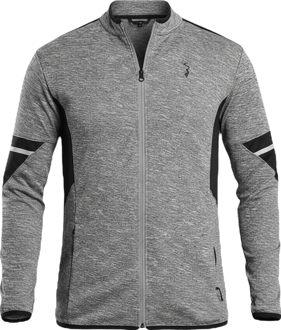 Men's Grey Heathered Activewear Jacket With Contrast Detail