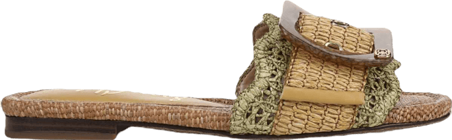 Women's Bambi Raffia Buckle Slide Sandals