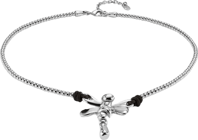 Rigid Necklace Sterling Silver Plated with White Topaz