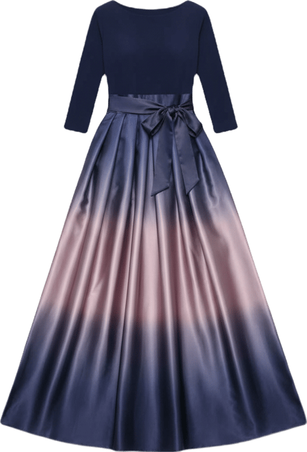 Women's 3/4-Sleeve Ombre Gown