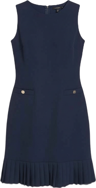 Women's Pleated-Hem Shift Dress