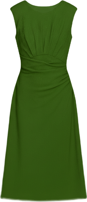 Women's Side-Ruched Midi Dress
