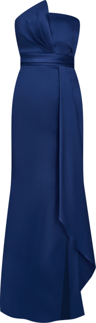 Women's Asymmetric Twist Strapless Gown