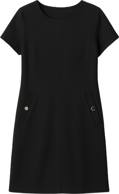 Women's Button-Trim Shift Dress