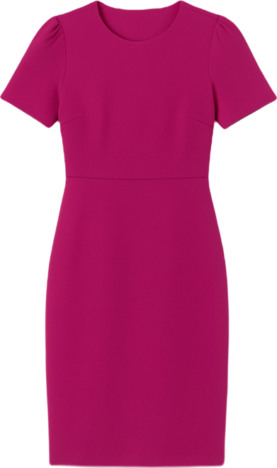 Women's Short-Sleeve Scuba Sheath Dress