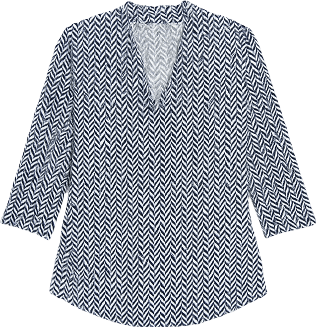 Petite Chevron Ity Print Top, Macy's Exclusive