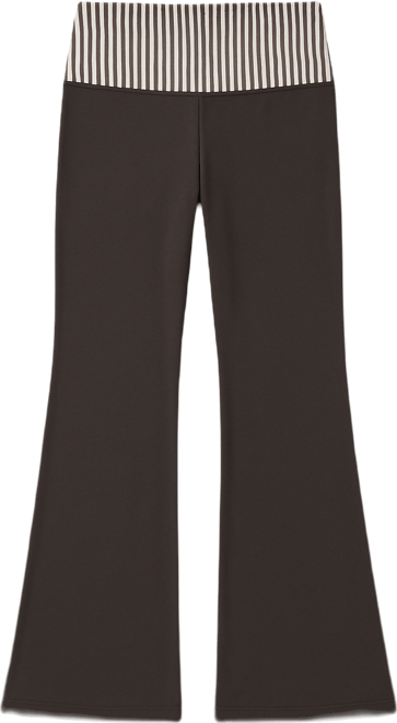 Women's Meshey Striped Fold Over Pants
