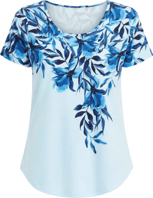Petite Christa Cascade Floral Print Top, Macy's Exclusive