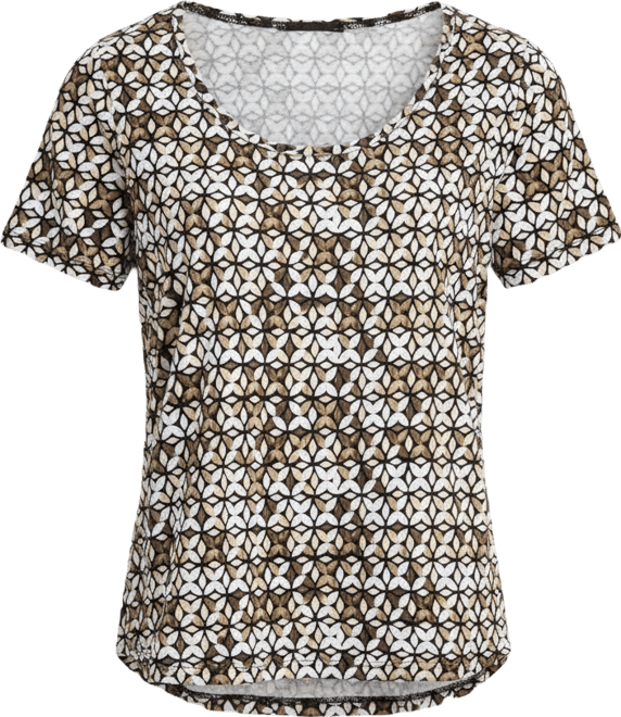Women's Printed Scoop-Neck Short Sleeve Top, Macy's Exclusive