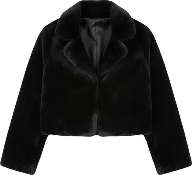 Trendy Plus Size Cropped Faux-Fur Jacket