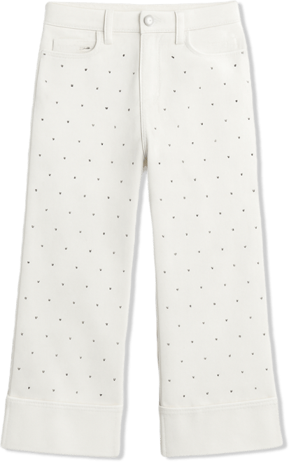 Petite Rhinestone Cuff Wide Leg Jeans, Macy's Exclusive