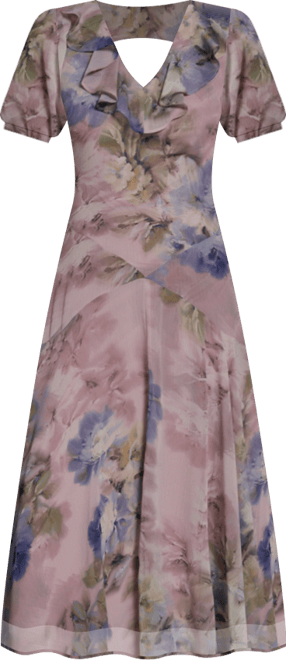 Women's V-Neck Midi Shift Dress