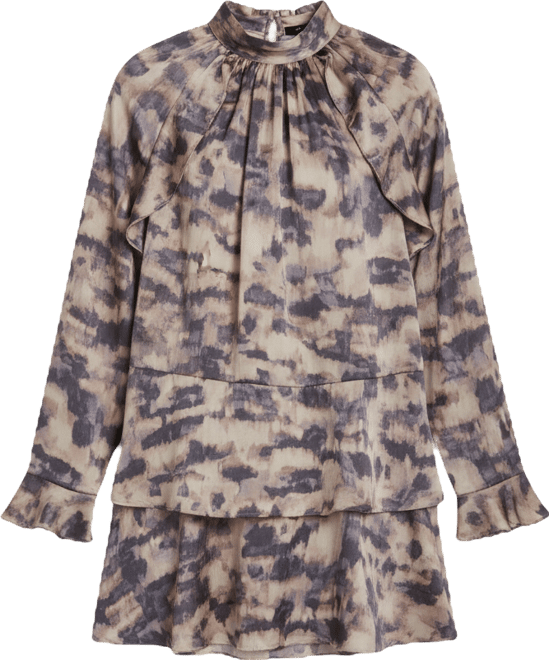 Women's Hammered Satin Tiered Shift Dress