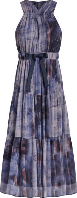 Women's V-Neck Sleeveless Tie Waist Dress